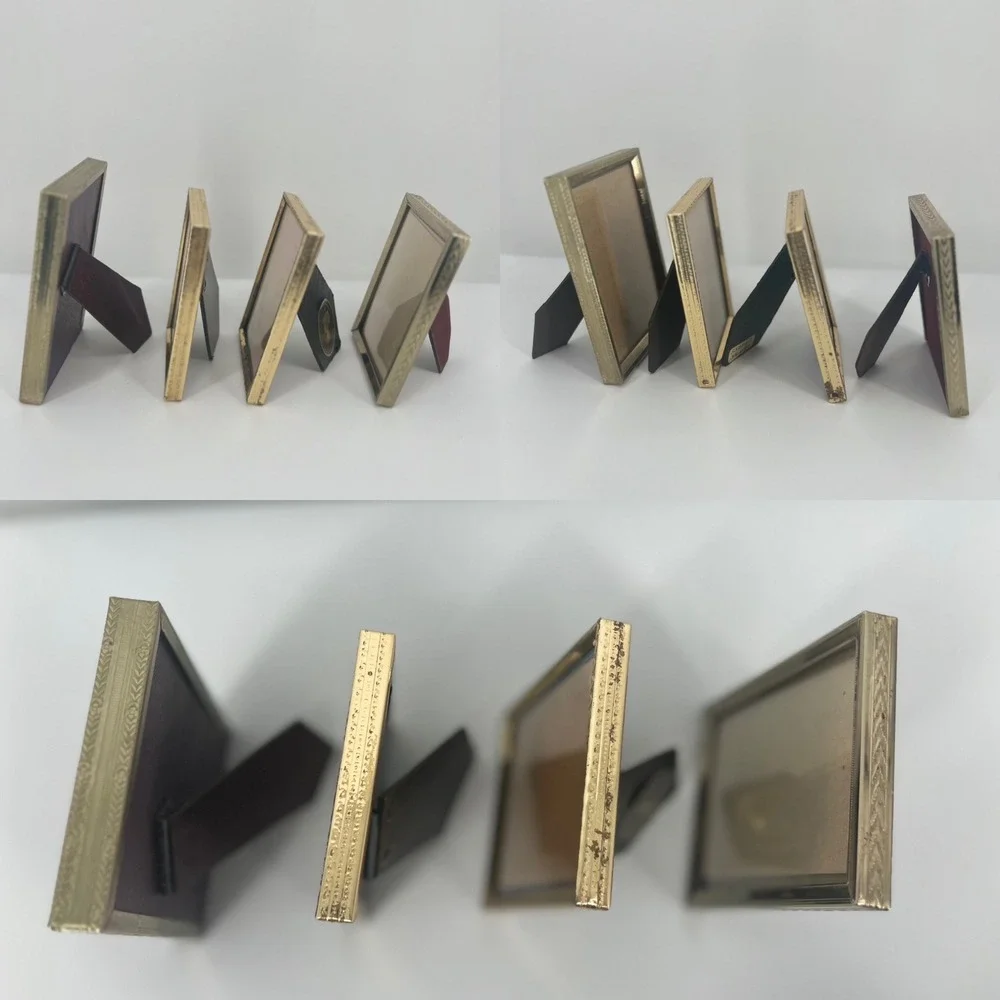 Vintage Picture Frame Set Metal Gold Hollywood Regency 3X5